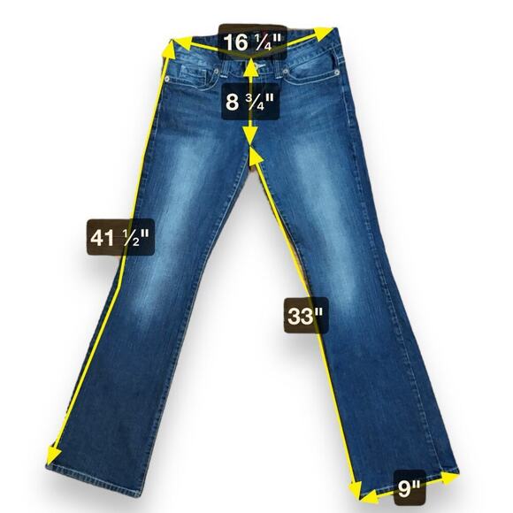 Guess Jeans Womens Blue Daredevil Boot Dark Wash Faded Stretch Size 31 REG - Picture 7 of 7